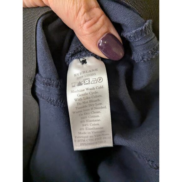 EVERLANE Women's Size 2 Side Zip Cotton Work Pant High Rise Skinny Blue $98 MSRP - Picture 7 of 7